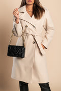 Elegant coat with buttons, beige