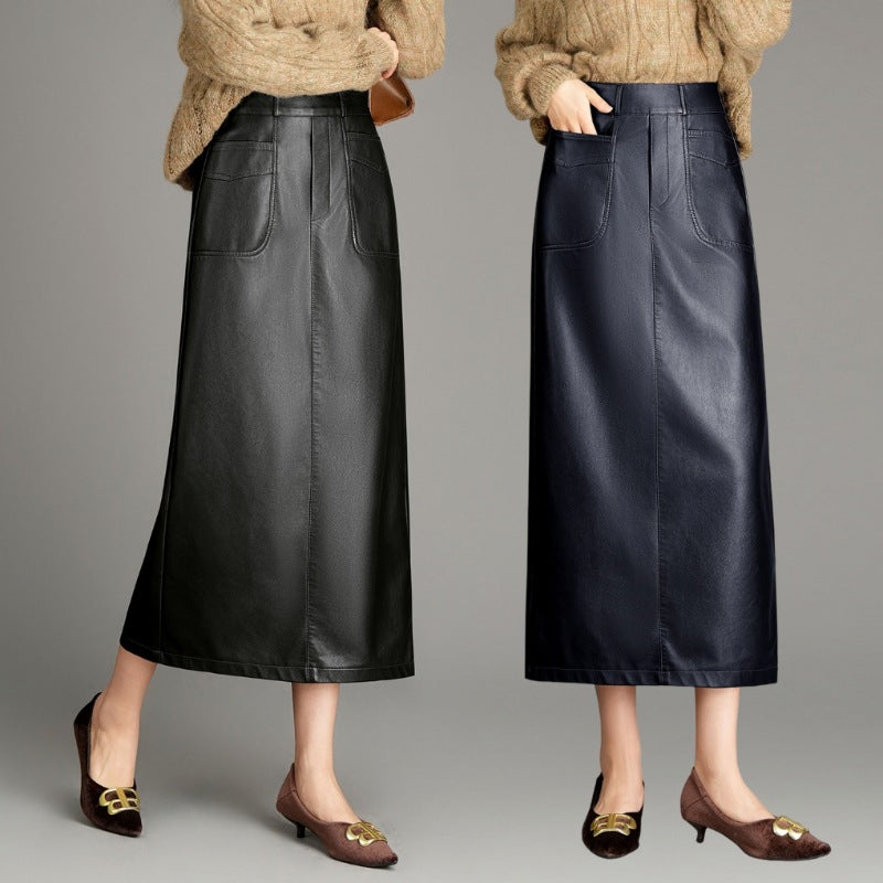 Womens Minimalist Chic Sheepskin Skirt