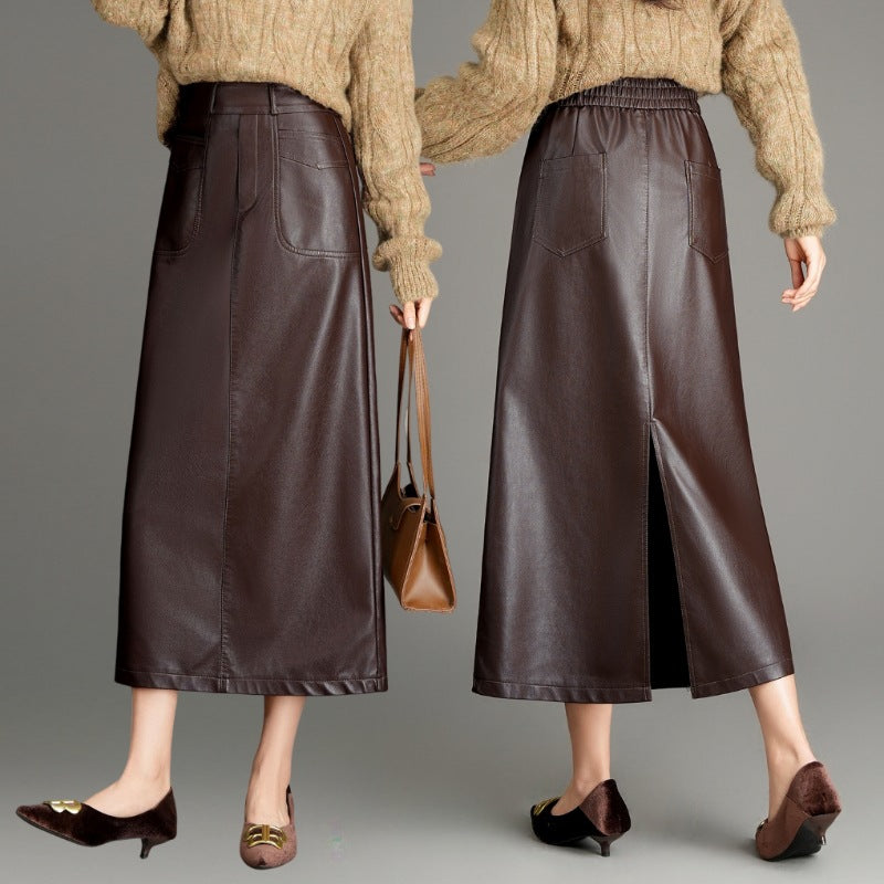 Womens Minimalist Chic Sheepskin Skirt