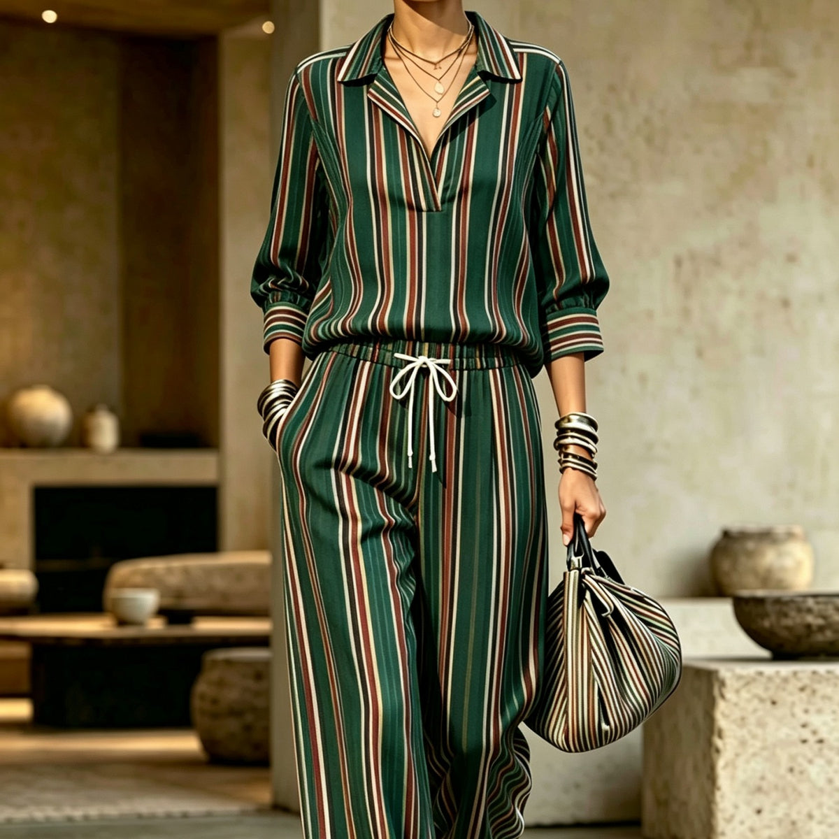 Womens Summer Lapel-Neck