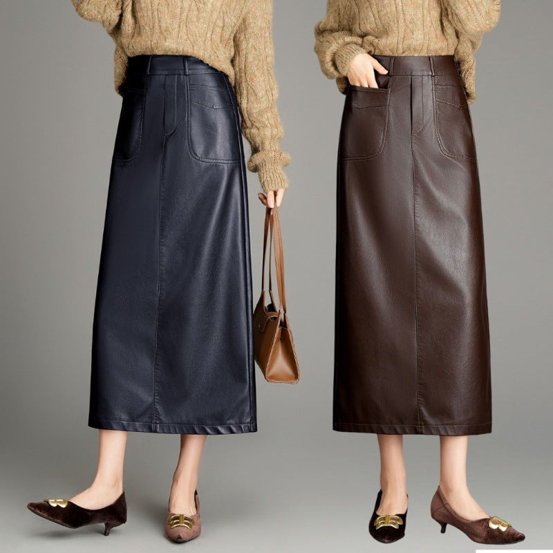 Womens Minimalist Chic Sheepskin Skirt