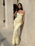 Bettergirl 2026 Ramadan French style light luxury 3D flower backless fishbone mesh evening dress