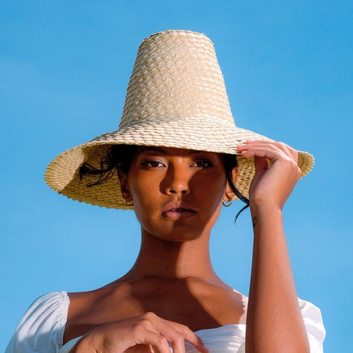 KEMALA Palm Straw Hat In Nude