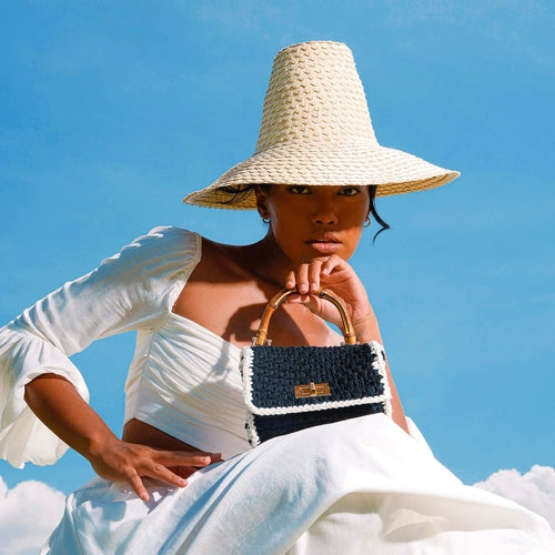 KEMALA Palm Straw Hat In Nude