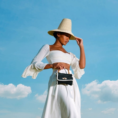 KEMALA Palm Straw Hat In Nude
