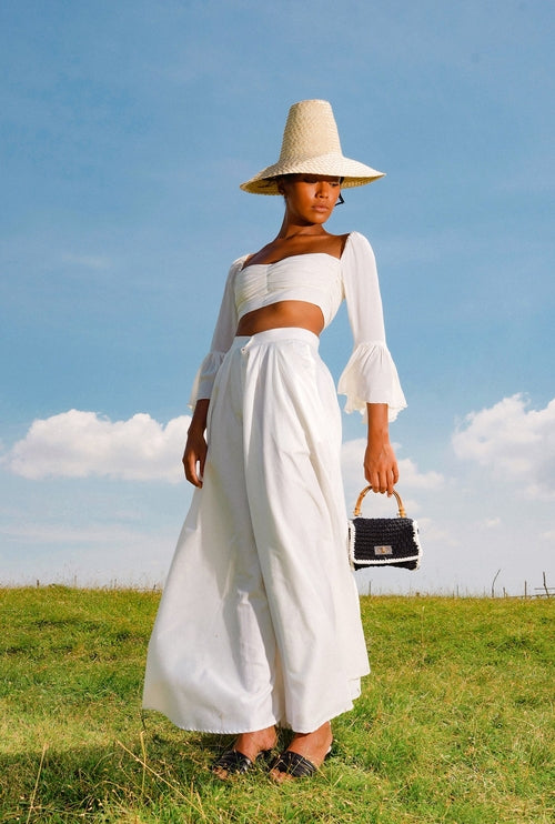 KEMALA Palm Straw Hat In Nude