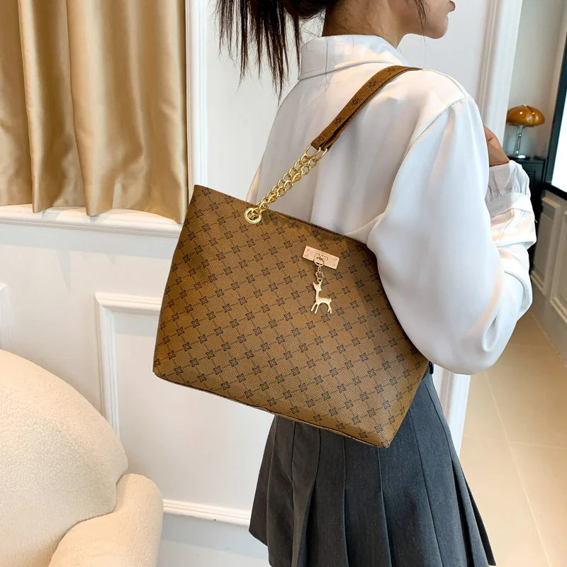 Soft Leather Large-Capacity Tote Bag