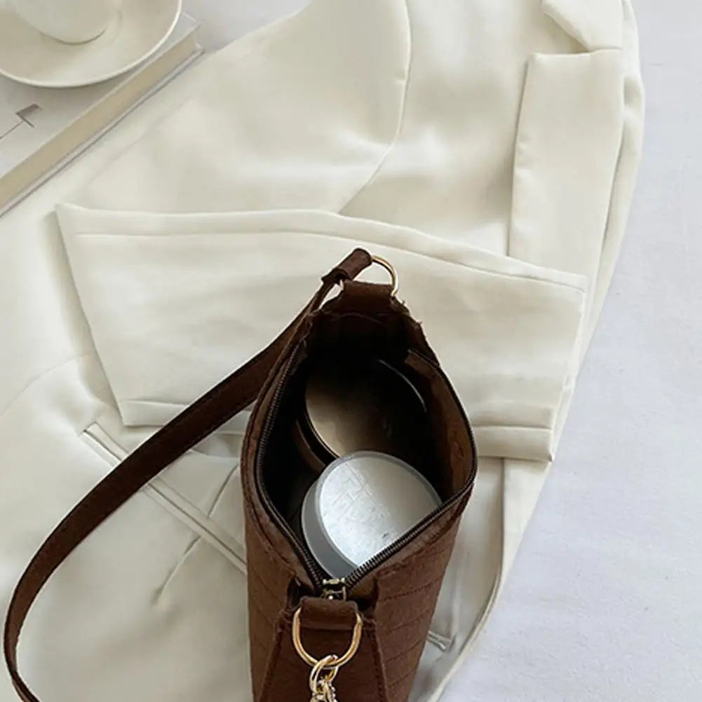 Mini Felt Saddle Shoulder Bag