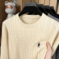 Luxury Men's Brand Spring High Quality Knit Sweater Round Neck Jacquard Embroidery Long Sleeves Pullover Leisure Fashion Men's C