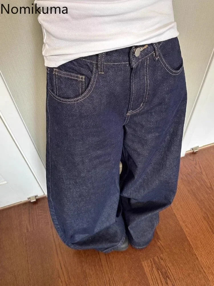 Y2K Wide-Leg High-Waist Jeans