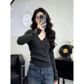 Knit V-Neck Base Layer Sweater