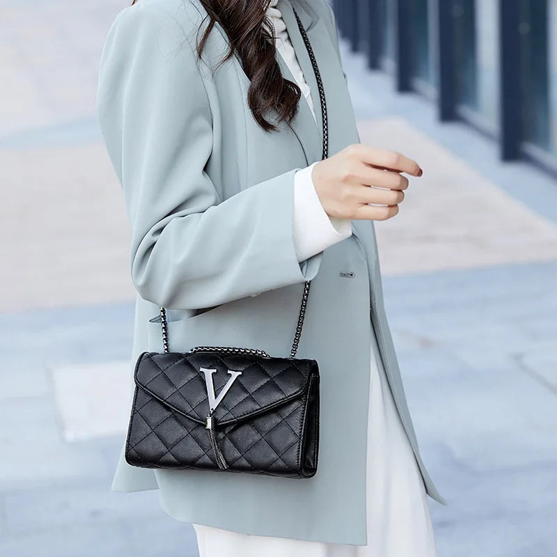 Quilted Plaid Crossbody Bag