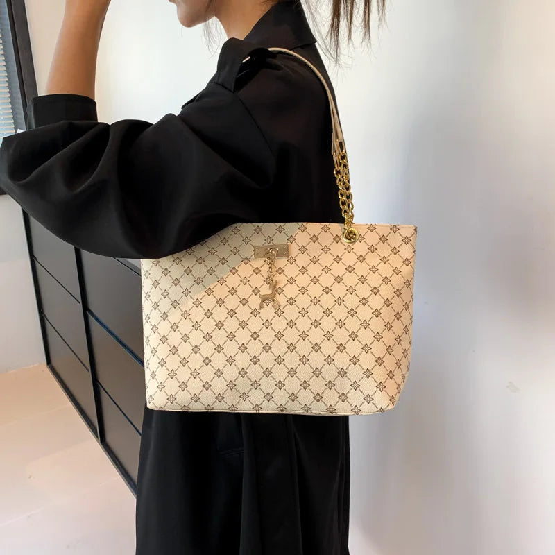 Soft Leather Large-Capacity Tote Bag