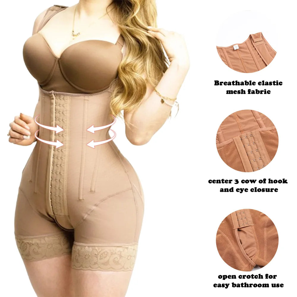 Faja Open Chest Sleeveless Jumpsuit High Compression Shapewear Girdle Breasted Buttocks Lifting Slimming Underwear Body Shaper