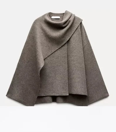 Asymmetric Knit Sweater Coat