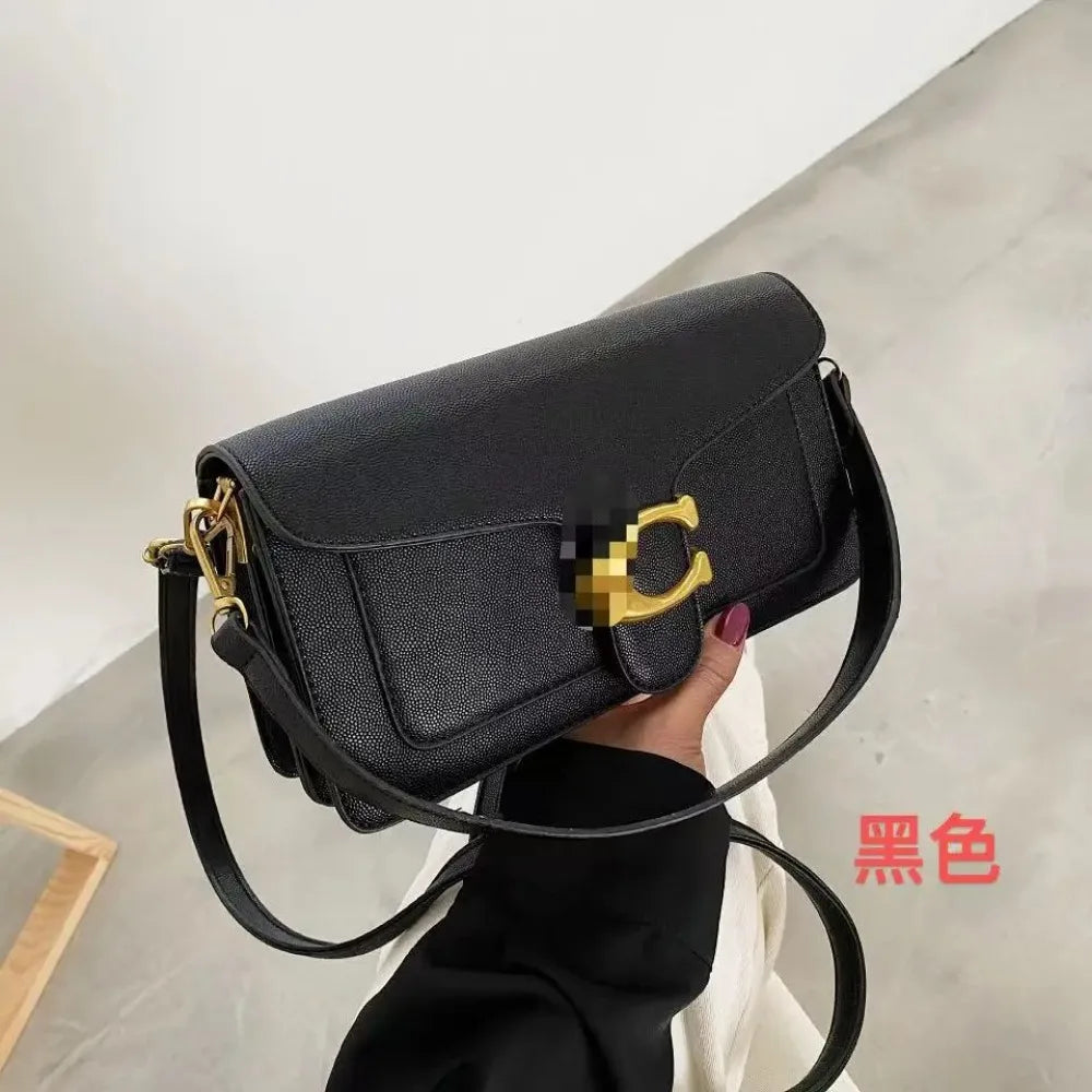 2026 new classic messenger bag, niche handbag, high-quality pure color simple small square bag, commuting shoulder bag