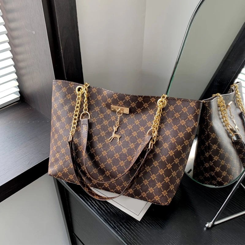 Soft Leather Large-Capacity Tote Bag