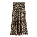 HH Women Fashion Leopard Print Skirt Vintage High Waist Midi Skirts Elegant Women Summer Casual Streetwear Skirt