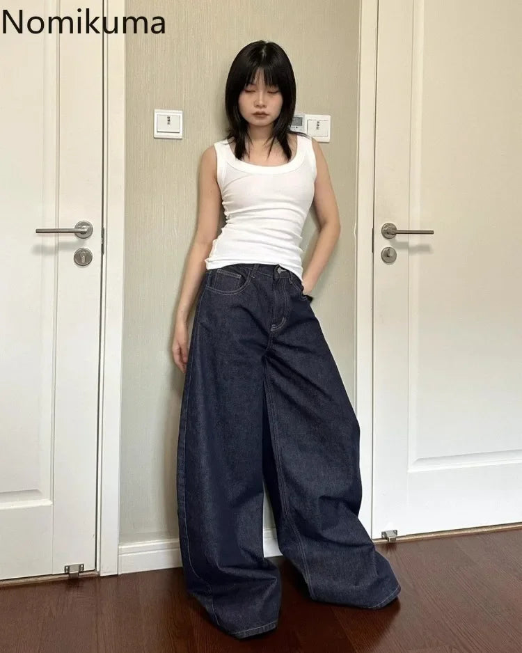 Y2K Wide-Leg High-Waist Jeans