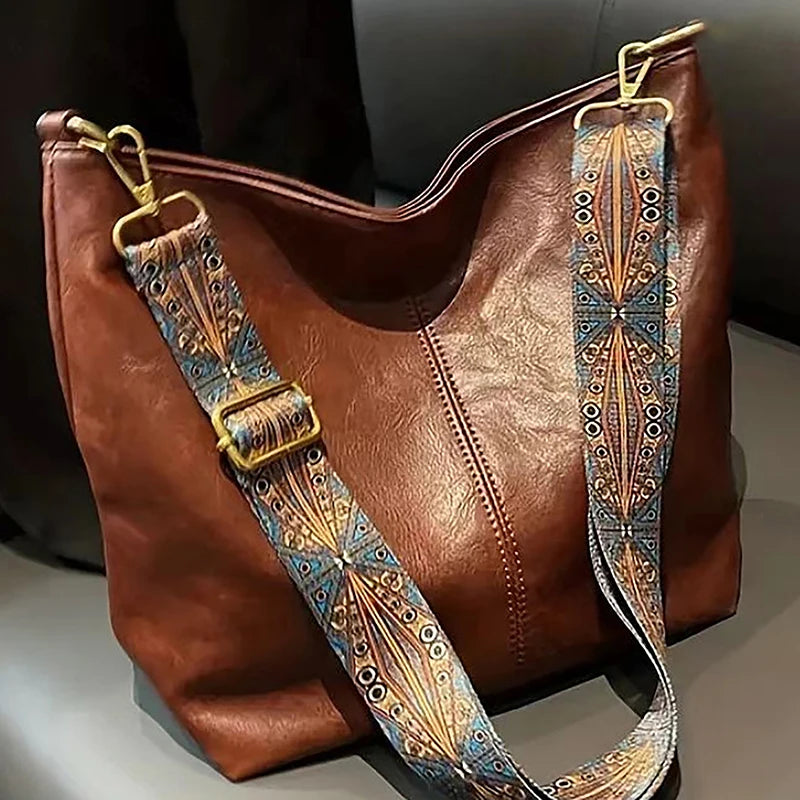Wide Strap Retro Shoulder Bag