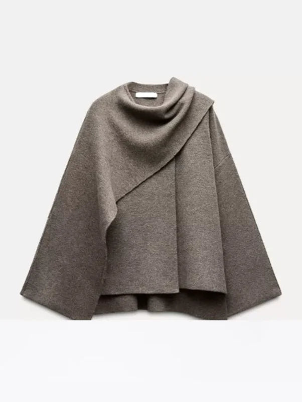 Asymmetric Knit Sweater Coat