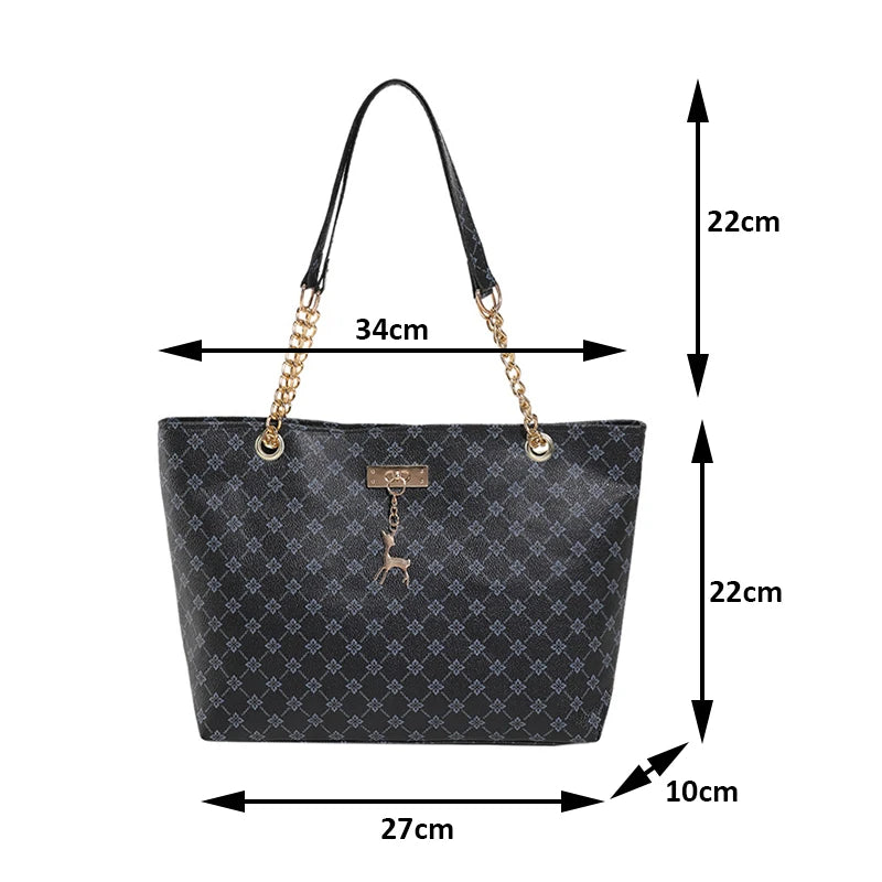 Soft Leather Large-Capacity Tote Bag