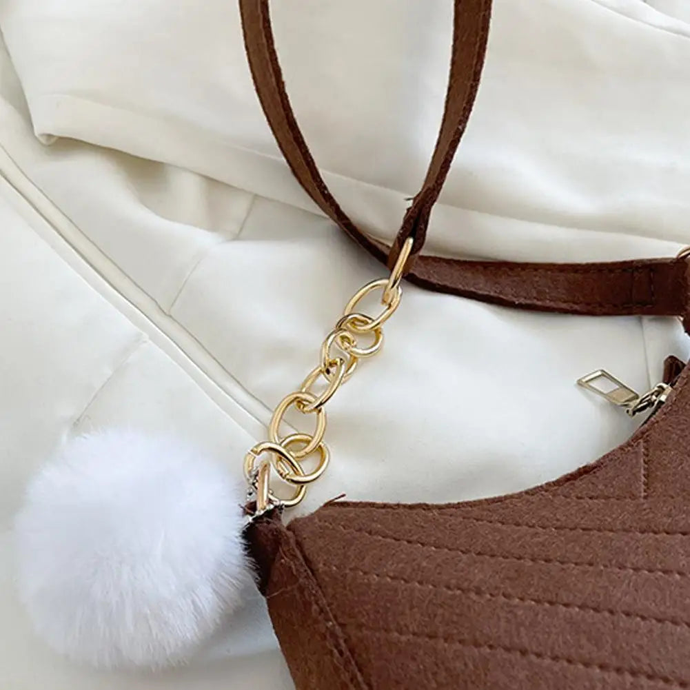 Mini Felt Saddle Shoulder Bag