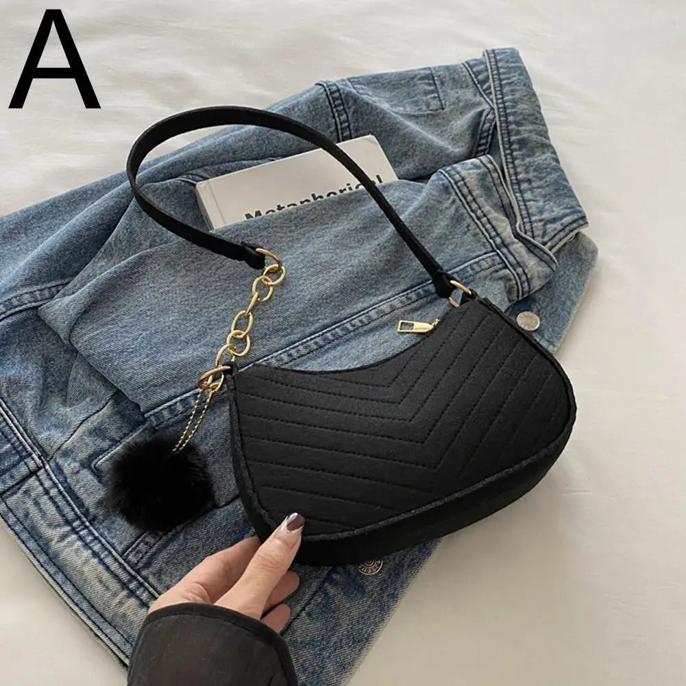 Mini Felt Saddle Shoulder Bag