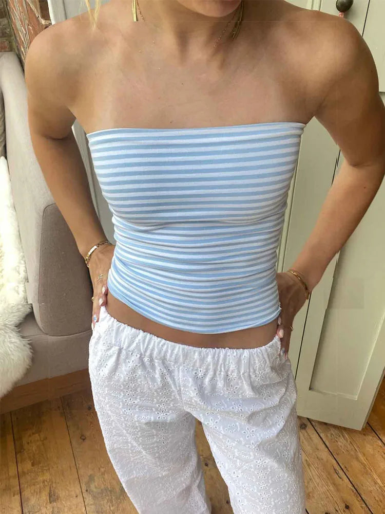 Strapless Cropped Tube Top