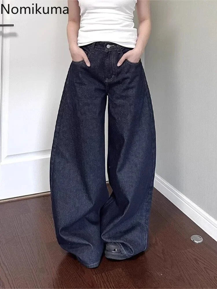 Y2K Wide-Leg High-Waist Jeans
