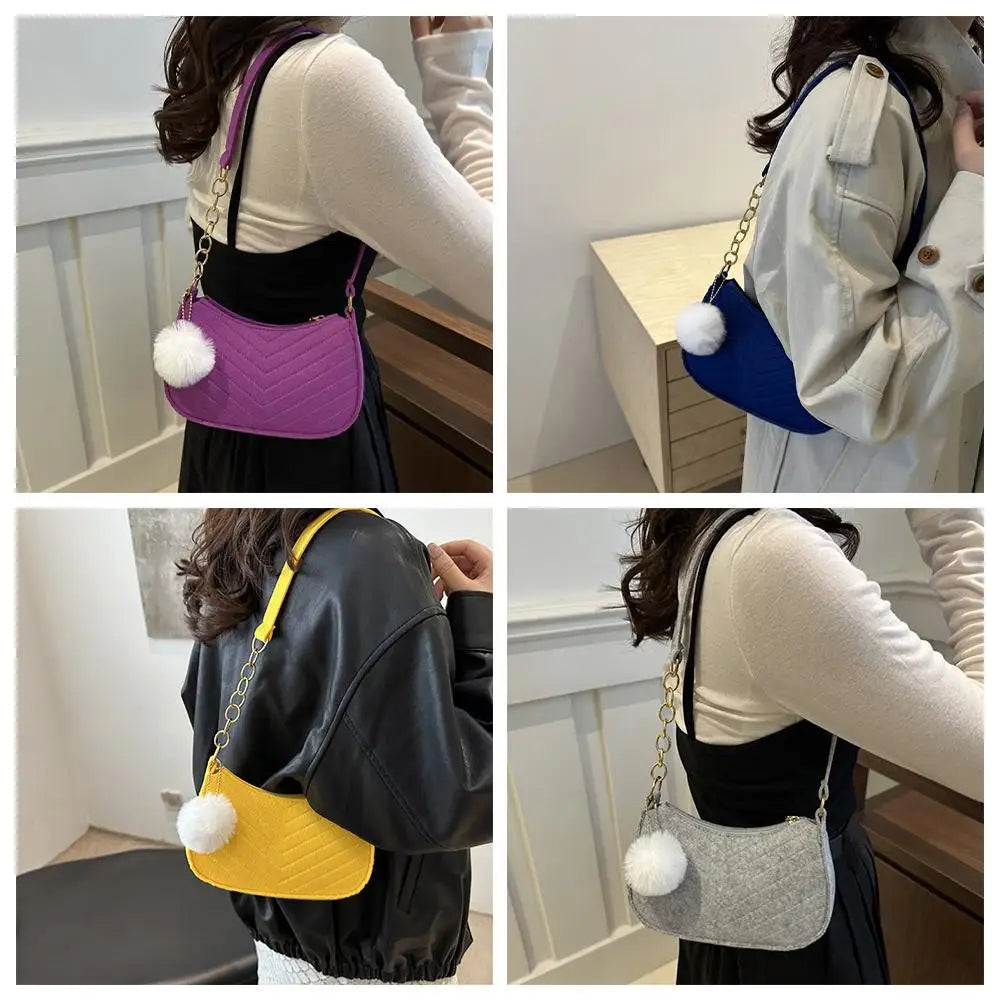 Mini Felt Saddle Shoulder Bag