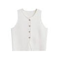 Ropa Mujer Winter 2025 New Outerwear Knit Vest Sleeveless Cropped Woman White Vest Asymmetrical Slim Sweater Vests Tops кардиган
