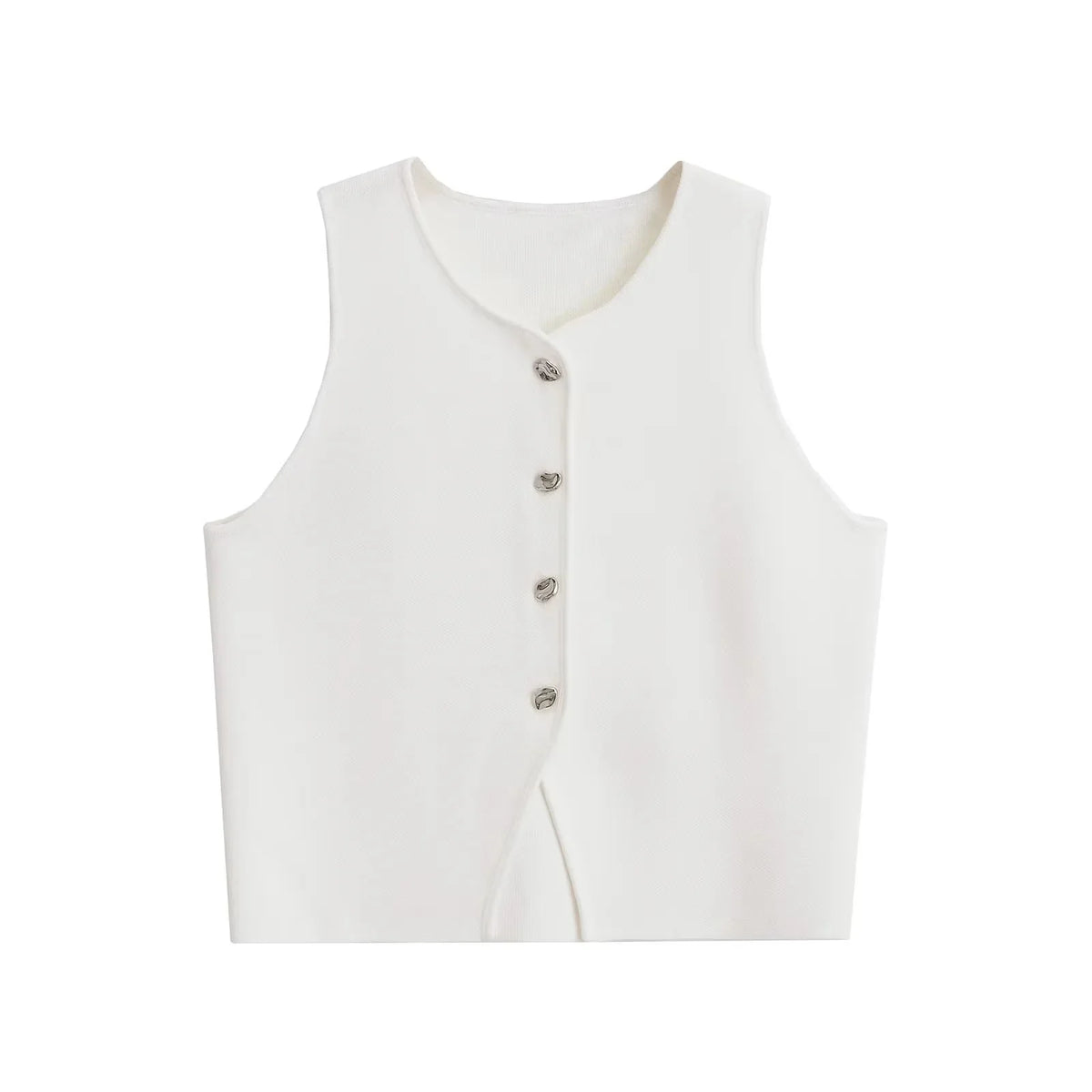 Ropa Mujer Winter 2025 New Outerwear Knit Vest Sleeveless Cropped Woman White Vest Asymmetrical Slim Sweater Vests Tops кардиган