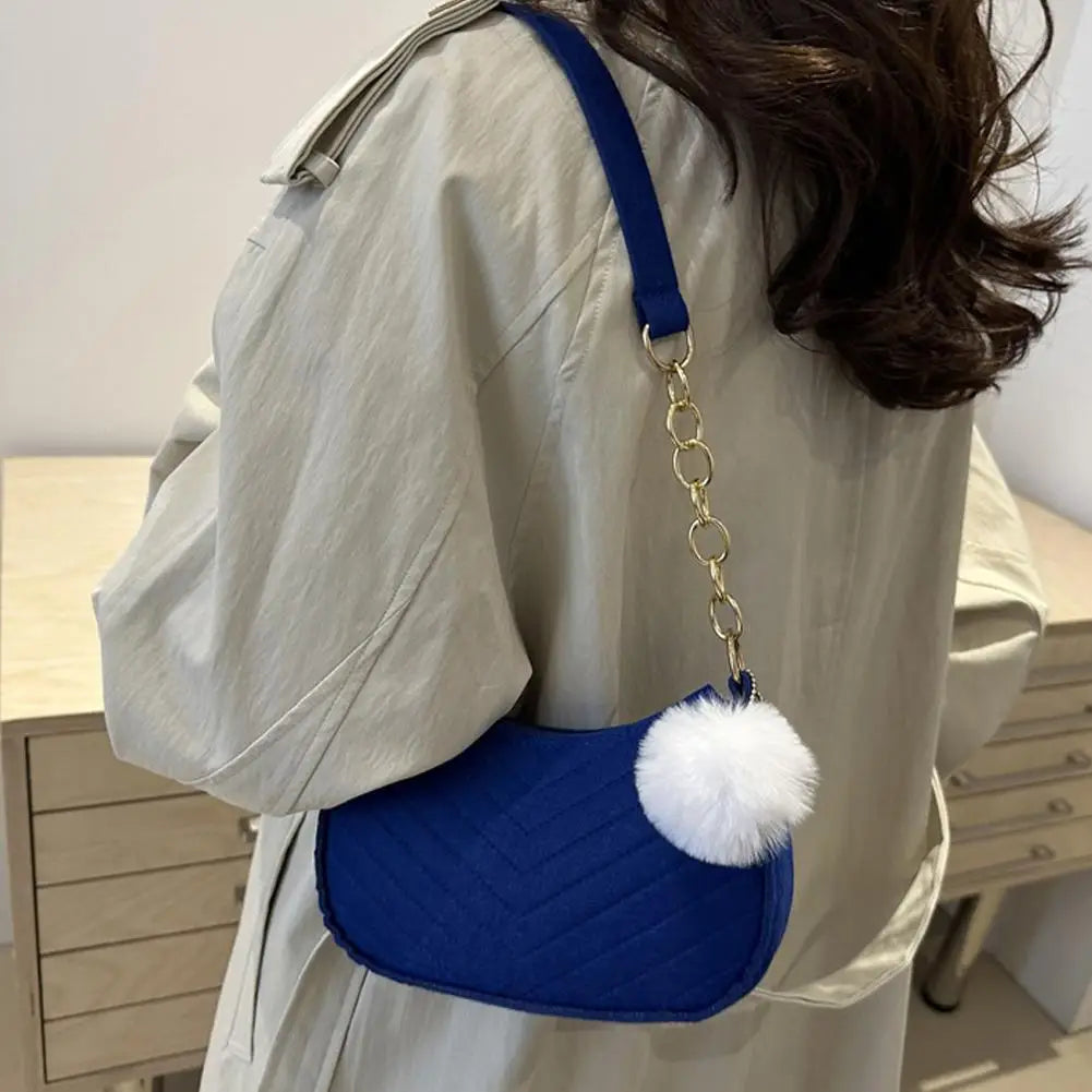Mini Felt Saddle Shoulder Bag