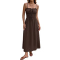 Backless Lace-Up Maxi Dress