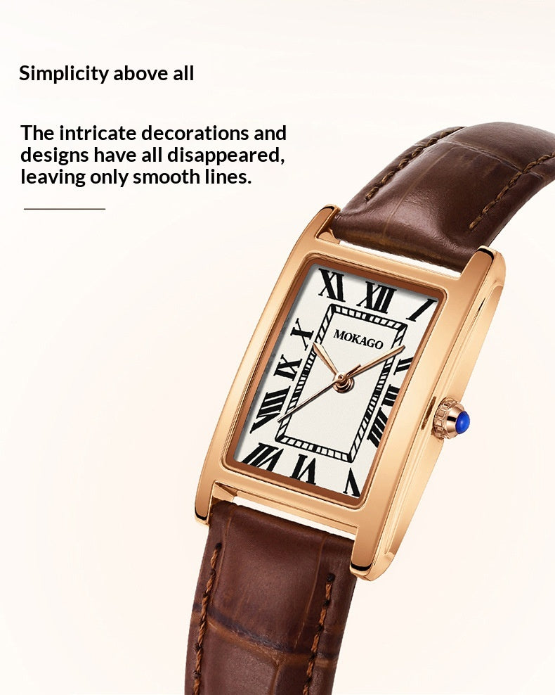 New Quartz Watch Minimalist Square