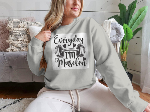 Everyday I'm Musclen Inspiring Workout And Fitness Design for