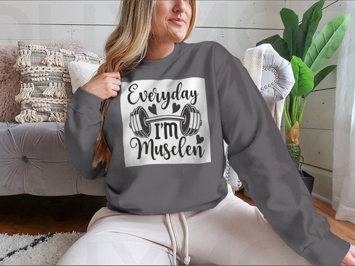 Everyday I'm Musclen Inspiring Workout And Fitness Design for