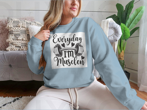 Everyday I'm Musclen Inspiring Workout And Fitness Design for